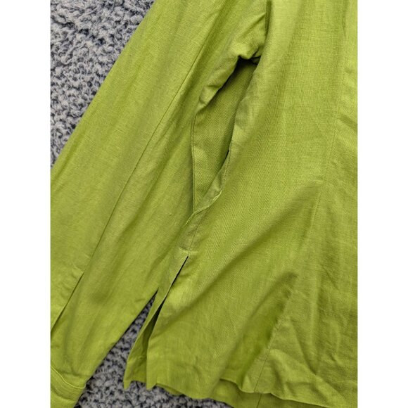 Y2K Courtenay Linen Jacket Size 18W Chore Barn Cargo Boho Artsy Vacation Green - Picture 8 of 12